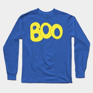 BOO text art in yellow bubble letters Long Sleeve T-Shirt